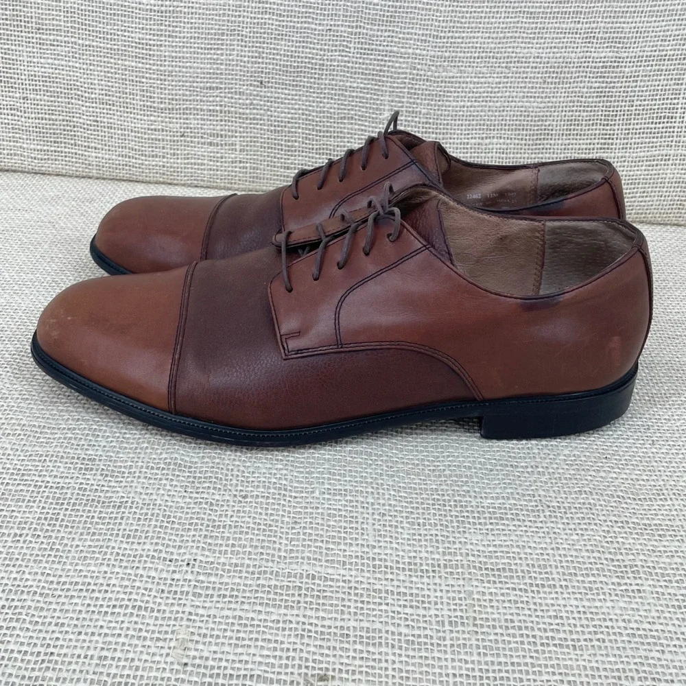 Bostonian Brown Leather Cap Toe Derby Dress‎ Shoes Mens 12M 22462 First Flex